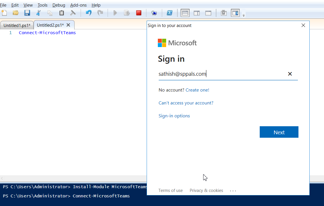 MS Teams: Exception While Executing PowerShell - The specified module ...