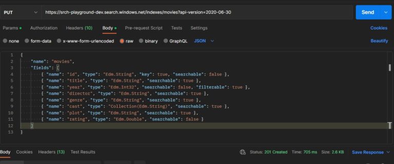 How to Manage Azure Cognitive Search Index using REST API - SharePoint Pals