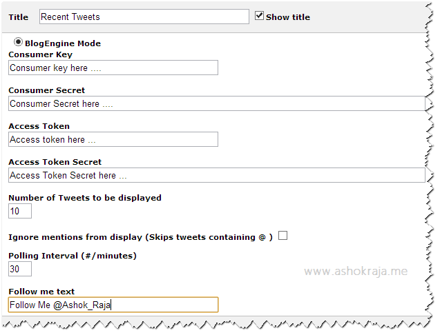 BlogEngine Mode Settings