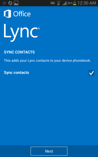 Lync Sync Contacts