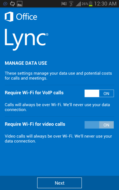 Lync Voip Settings